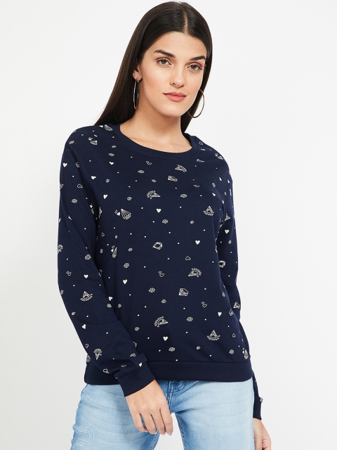

Fame Forever by Lifestyle Women Navy Blue Printed Sweatshirt
