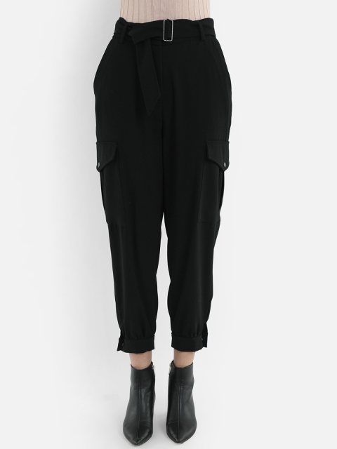 

COVER STORY Women Black Regular Fit Solid Cargos