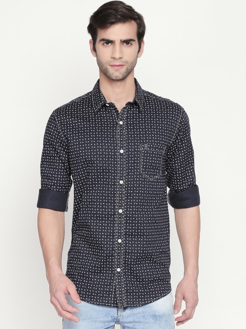 

Mufti Men Navy Blue Slim Fit Printed Casual Shirt