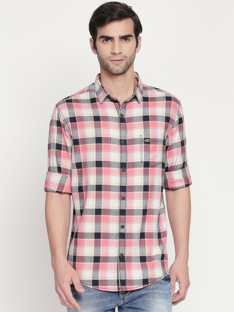 

Mufti Men Pink & Beige Slim Fit Printed Casual Shirt