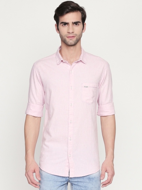 

Mufti Men Pink Slim Fit Solid Casual Shirt