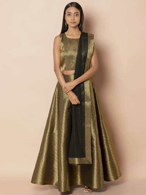 

INDYA Black Solid Dupatta