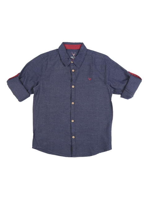 

Allen Solly Junior Boys Navy Blue & Red Regular Fit Self Design Casual Shirt