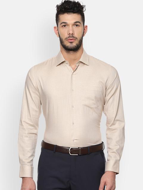 

Van Heusen Men Beige Slim Fit Self Design Formal Shirt