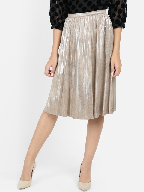 

COVER STORY Women Beige Solid A-Line Skirt