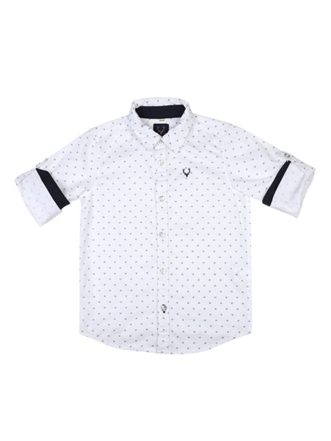 

Allen Solly Junior Boys White & Blue Regular Fit Printed Casual Shirt