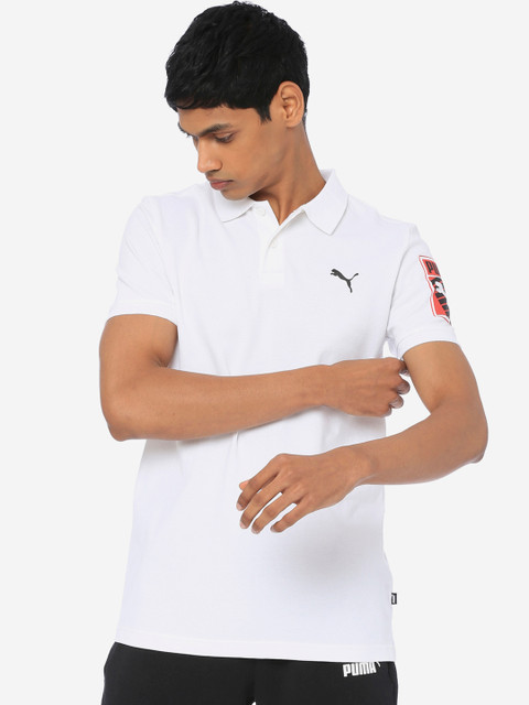 

Puma Men White Printed Polo Collar T-shirt