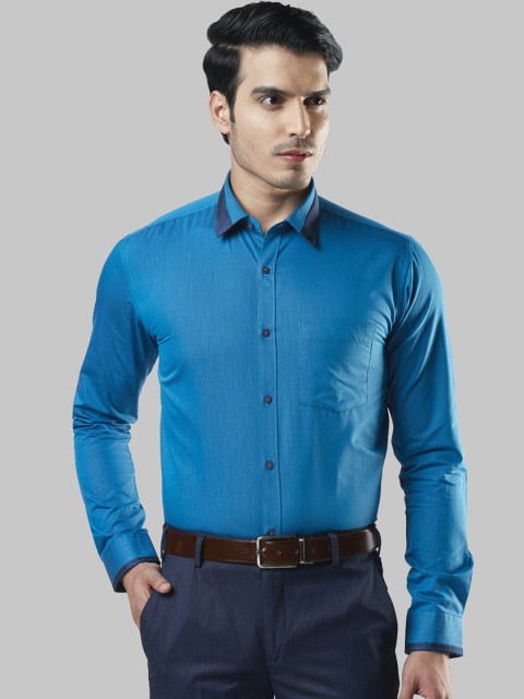 

Next Look Men Blue Slim Fit Solid Formal Shirt