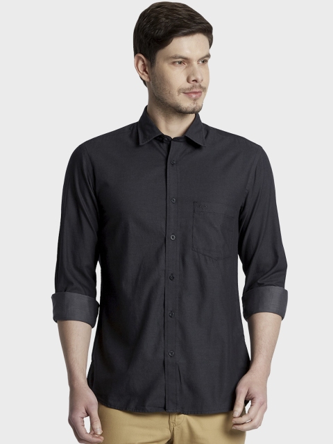 

ColorPlus Men Black Regular Fit Solid Casual Shirt