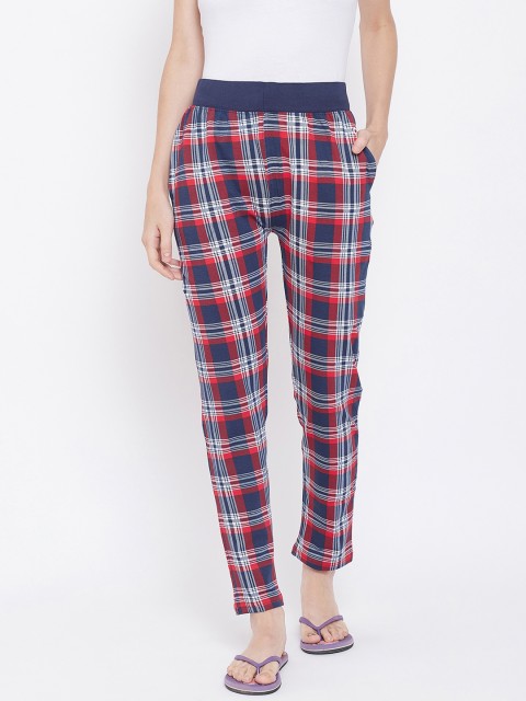

C9 AIRWEAR Women Red & Blue Checked Regular-Fit Pyjamas P1530