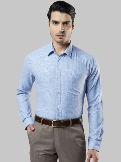 

Next Look Men Blue Slim Fit Checked Formal Shirt