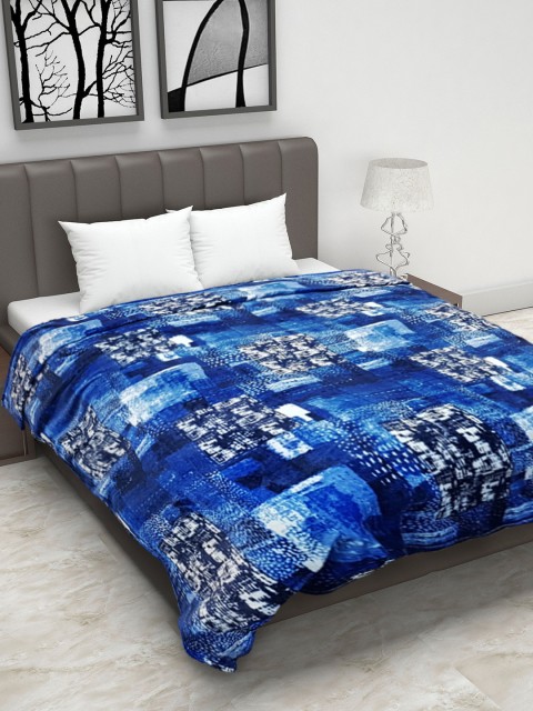 

Status Blue Abstract Mild Winter 210 GSM Double Bed Blanket