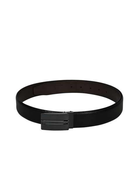 

Second SKIN Men Black & Brown Textured Reversible Leather Belt