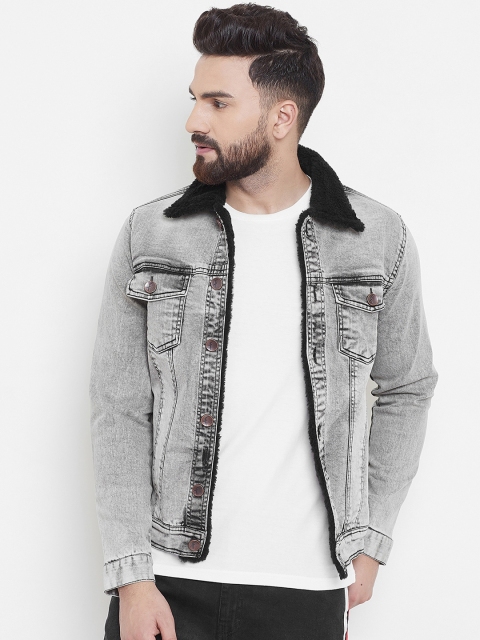 

FUGAZEE Men Grey Solid Jacket