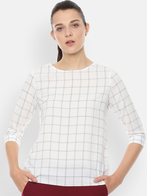 

Van Heusen Women White Checked Top