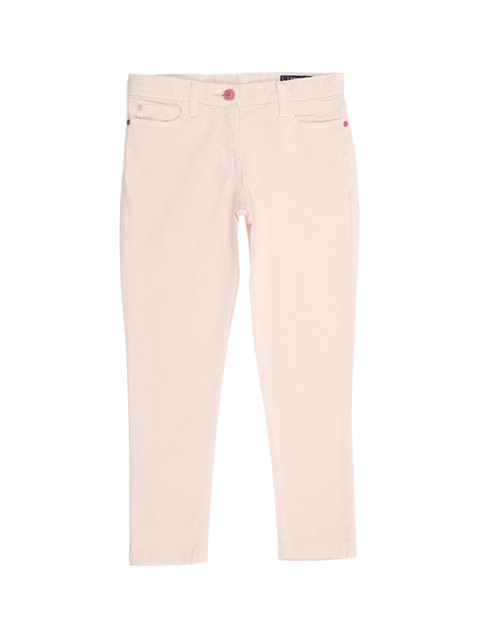

Allen Solly Junior Girls Peach-Coloured Regular Fit Mid-Rise Clean Look Stretchable Jeans