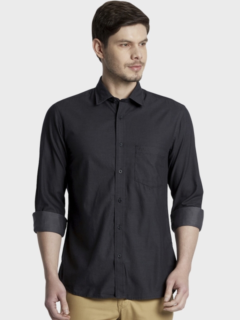 

ColorPlus Men Black Regular Fit Solid Casual Shirt