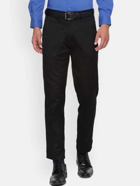 

Louis Philippe Men Black Regular Fit Solid Formal Trousers