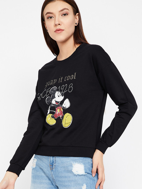 

Ginger by Lifestyle Women Black Printed Sweatshirt