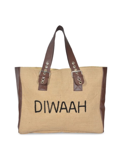 

Diwaah Beige Self Design Shoulder Bag
