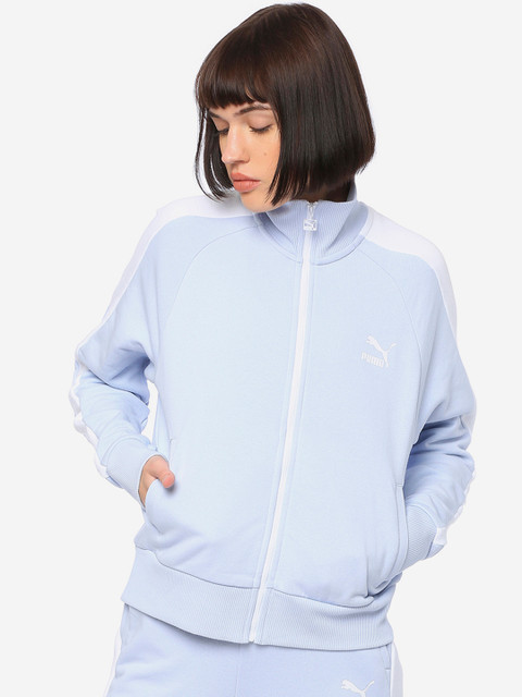 

Puma Women Blue Solid Classics T7 Track Jkt Sporty Jacket