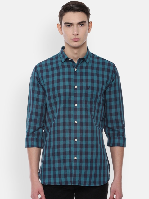 

Allen Solly Men Blue Slim Fit Checked Casual Shirt