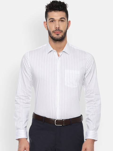 

Van Heusen Men White & Grey Slim Fit Striped Formal Shirt