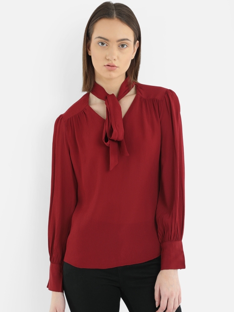 

COVER STORY Women Maroon Solid Top