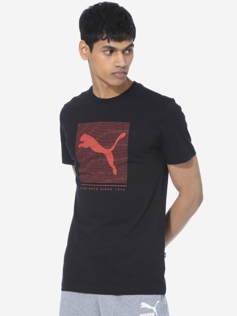 

Puma Men Black Printed Round Neck T-shirt