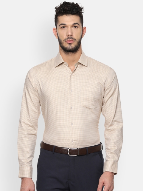 

Van Heusen Men Beige Slim Fit Self Design Formal Shirt