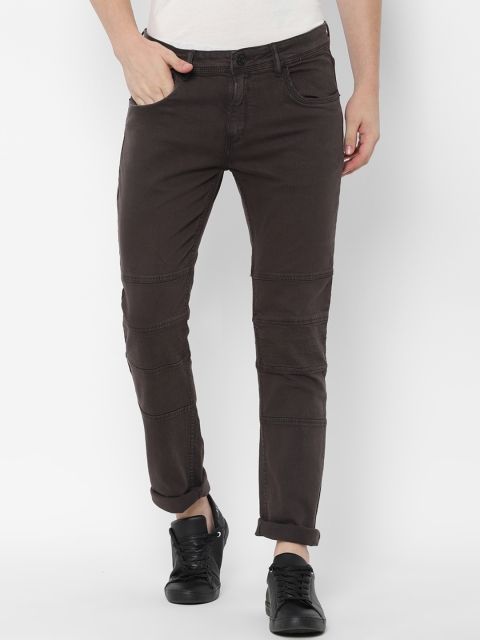 

People Men Brown Regular Fit Mid-Rise Clean Look Stretchable Jeans