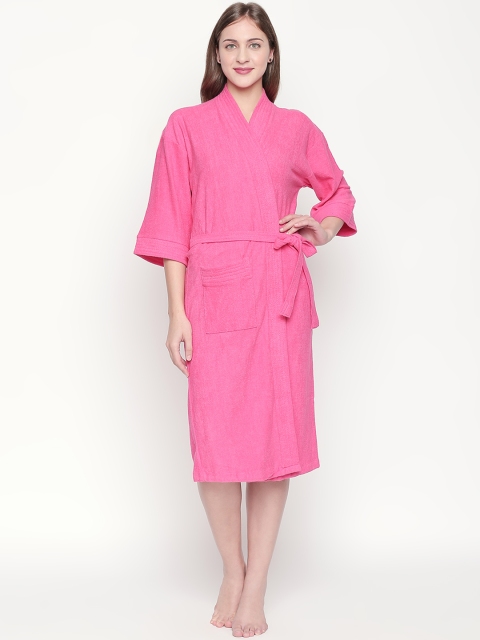 

Lady Love Women Pink Solid Bath Robe