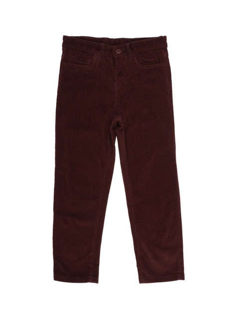 Allen Solly Junior Boys Maroon Regular Fit Solid Regular Trousers