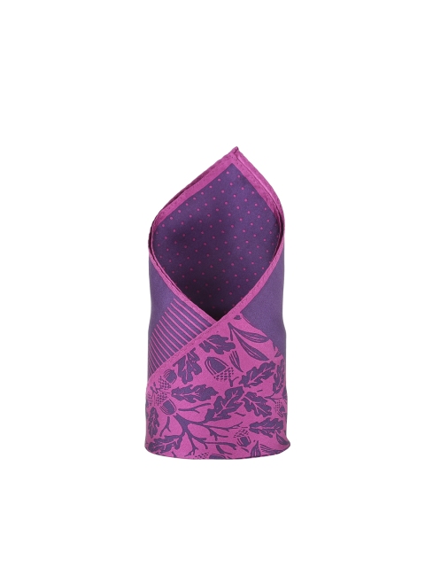 

Louis Philippe Men Purple & Blue Printed Silk Pocket Square