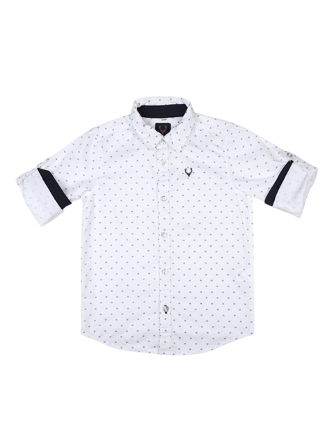 

Allen Solly Junior Boys White & Blue Regular Fit Printed Casual Shirt