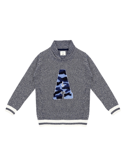 

Pantaloons Junior Boys Navy Blue Self Design Sweater