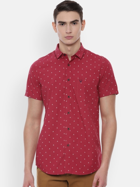 

Allen Solly Men Red Slim Fit Printed Casual Shirt