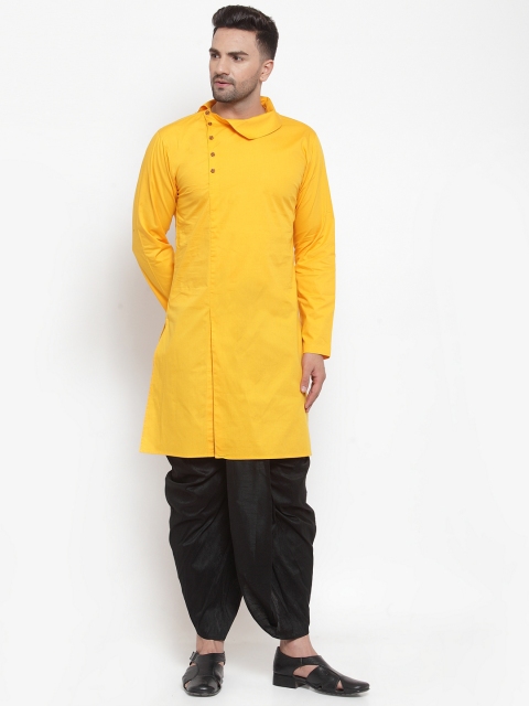 

Zotw Men Yellow Solid Straight Kurta