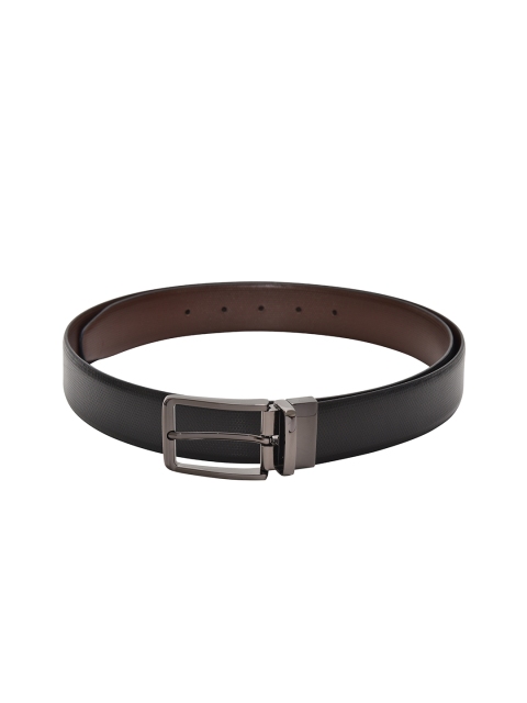 

Second SKIN Men Black & Brown Textured Reversible Genuine Leather Belt