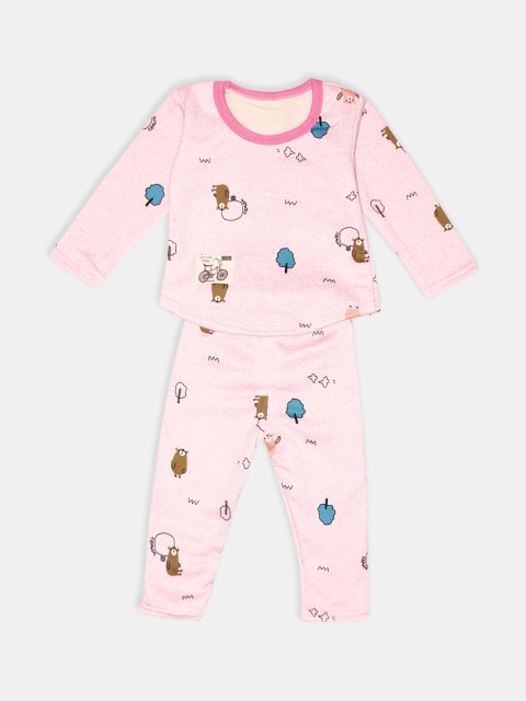 

PASSION PETALS Girls Pink Printed Night suit