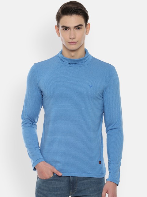 

Allen Solly Men Blue Striped Polo Collar T-shirt