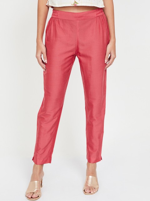 

Melange by Lifestyle Women Pink Regular Fit Solid Peg Trousers