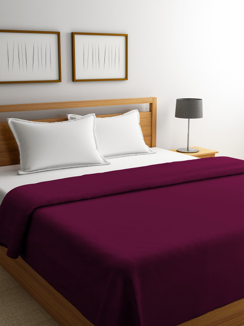 

STELLAR HOME Magenta Solid AC Room 270 GSM Double Bed Blanket