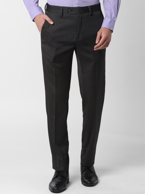 

Peter England Men Black Slim Fit Solid Formal Trousers