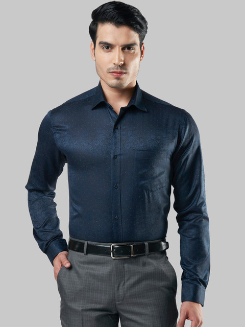

Next Look Men Blue Slim Fit Printed Formal Shirt