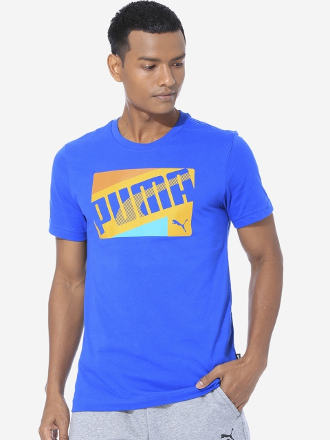 

Puma Men Blue Printed Round Neck T-shirt