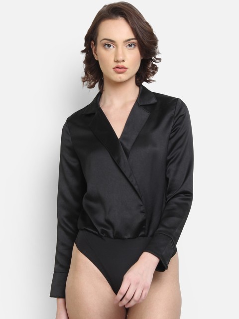 

COVER STORY Women Black Solid Bodysuit