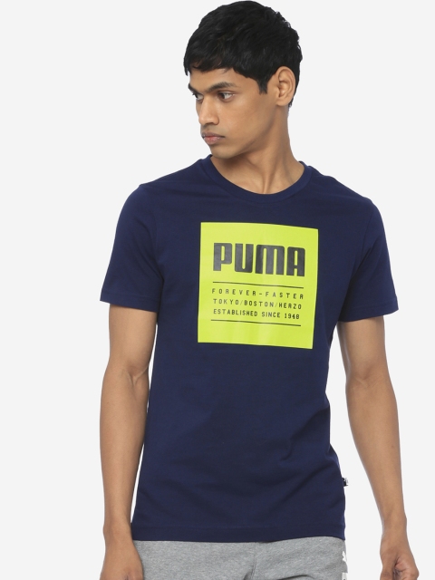 

Puma Men Blue Printed Round Neck Graphic Tee X Peacoat Sports T-shirt