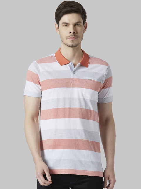 

Park Avenue Men Red Striped Polo Collar T-shirt