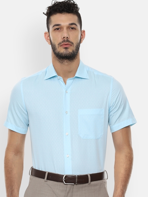 

Van Heusen Men Turquoise Blue Slim Fit Solid Formal Shirt